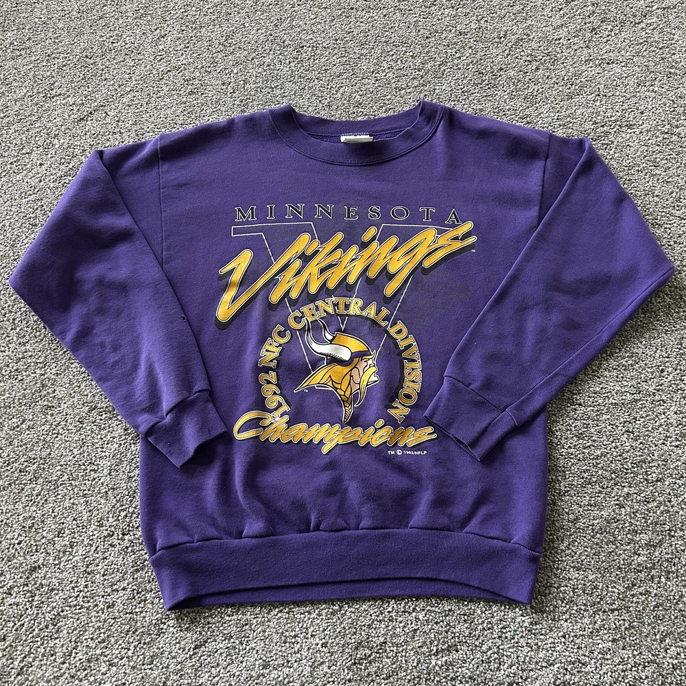 Vintage Minnesota Vikings Sweatshirt Mens Large Purple NFL Football Tultex 1992